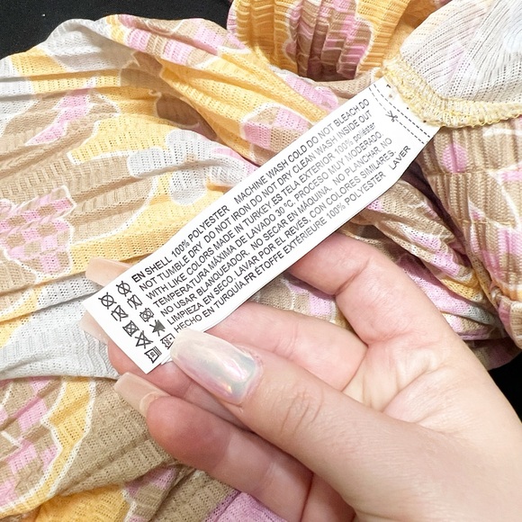 Forever21 yellow pull on floral palazzo wide leg lightweight pants - Picture 9 of 9